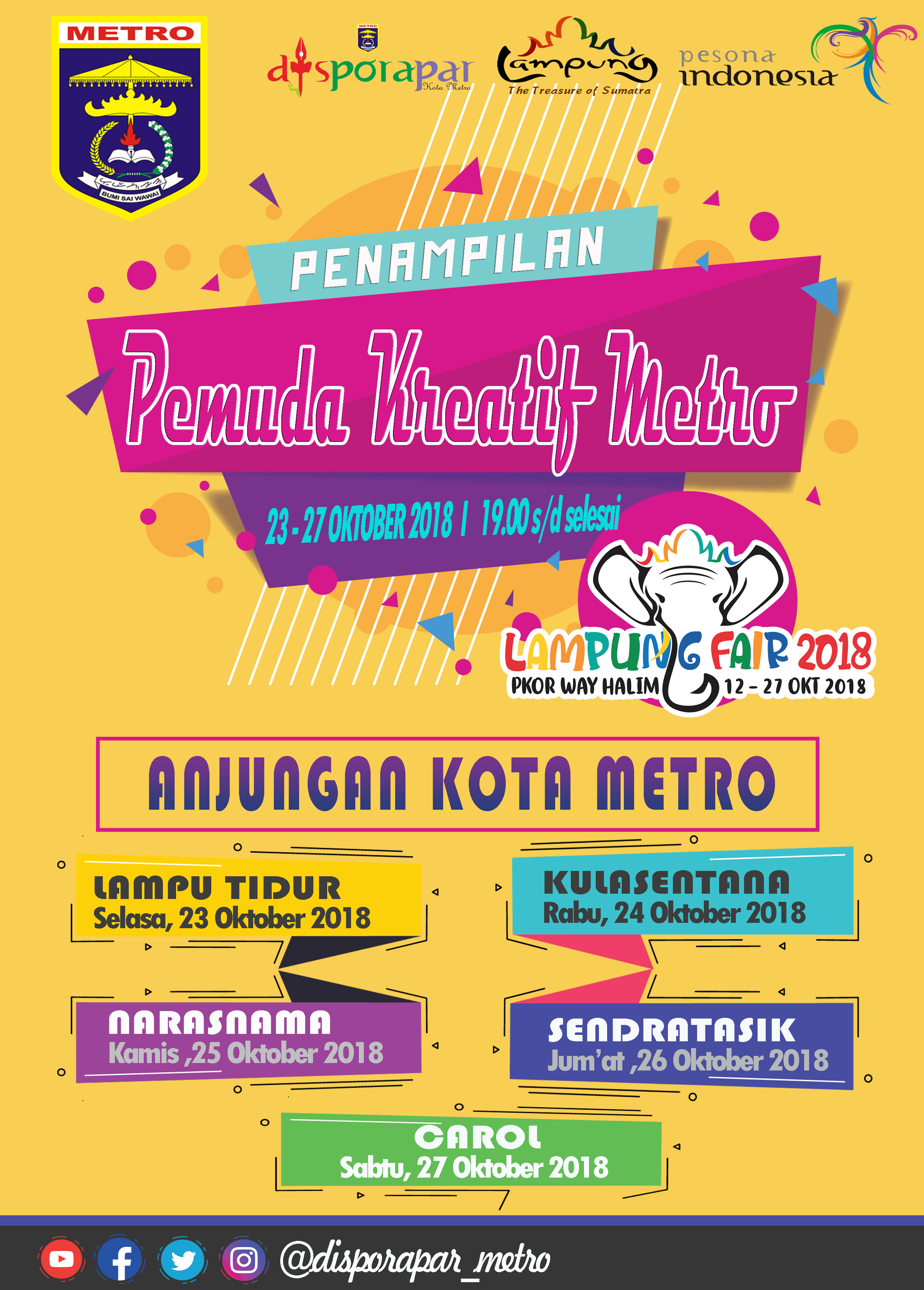 Penampilan Pemuda Kreatif Kota Metro 2018